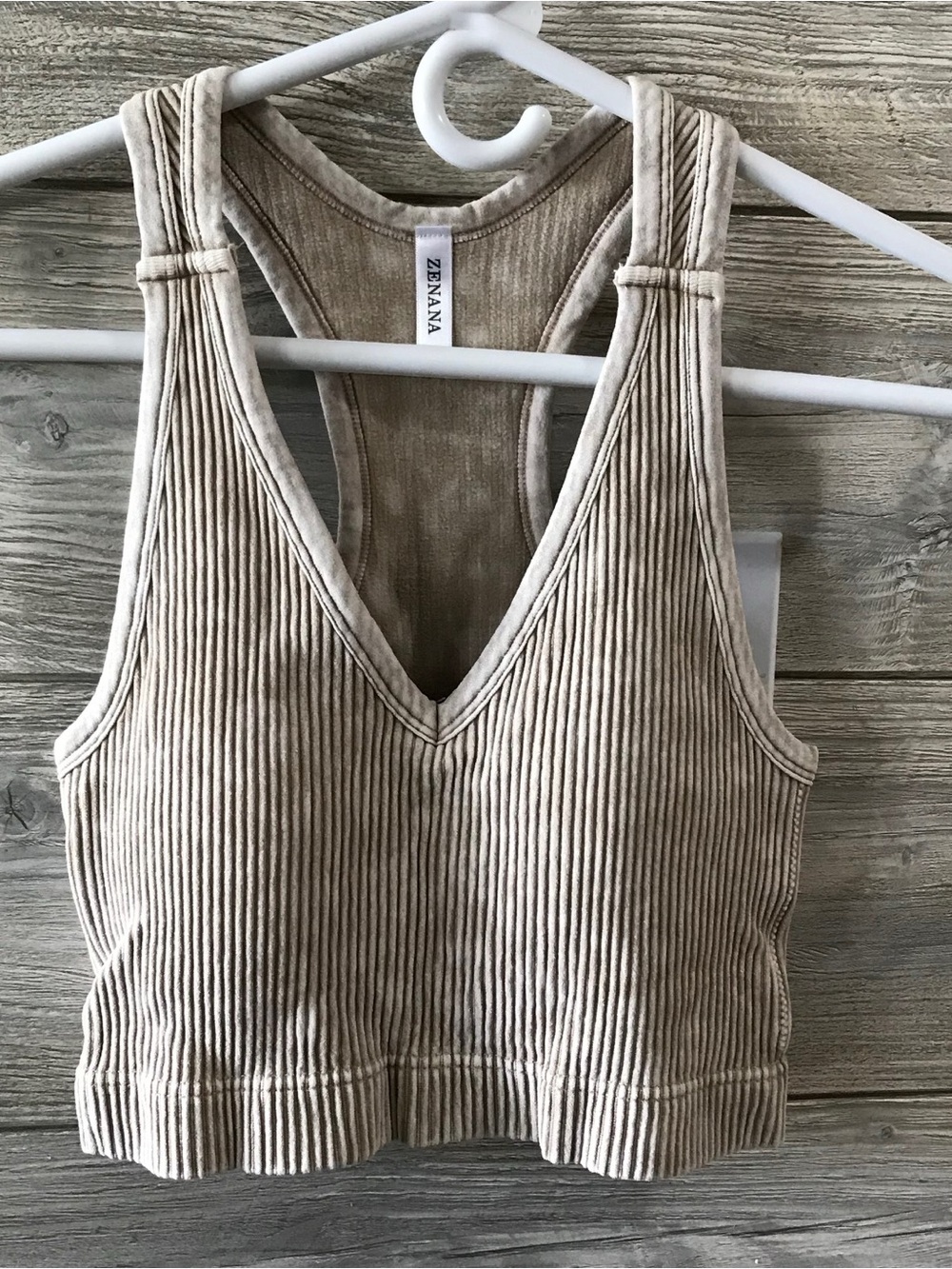 BN Zenana Ribbed, Cropped, Padded Brami
